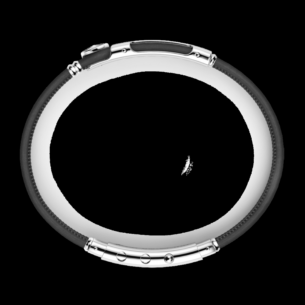 Zancan Bracciale Zancan in pelle naturale con targa in argento Nuovo
