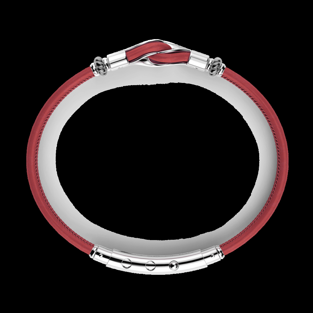 Zancan Bracciale Zancan in pelle naturale con nodo in argento Qualità