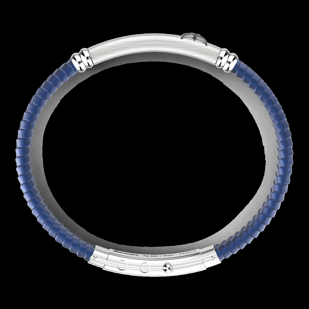 Zancan Bracciale Zancan in silicone nero con targa in argento Acquista Ora