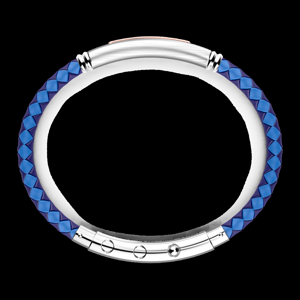 Zancan Bracciale Zancan in silicone nero con targa in argento e dettagli in oro rosa Sottocosto