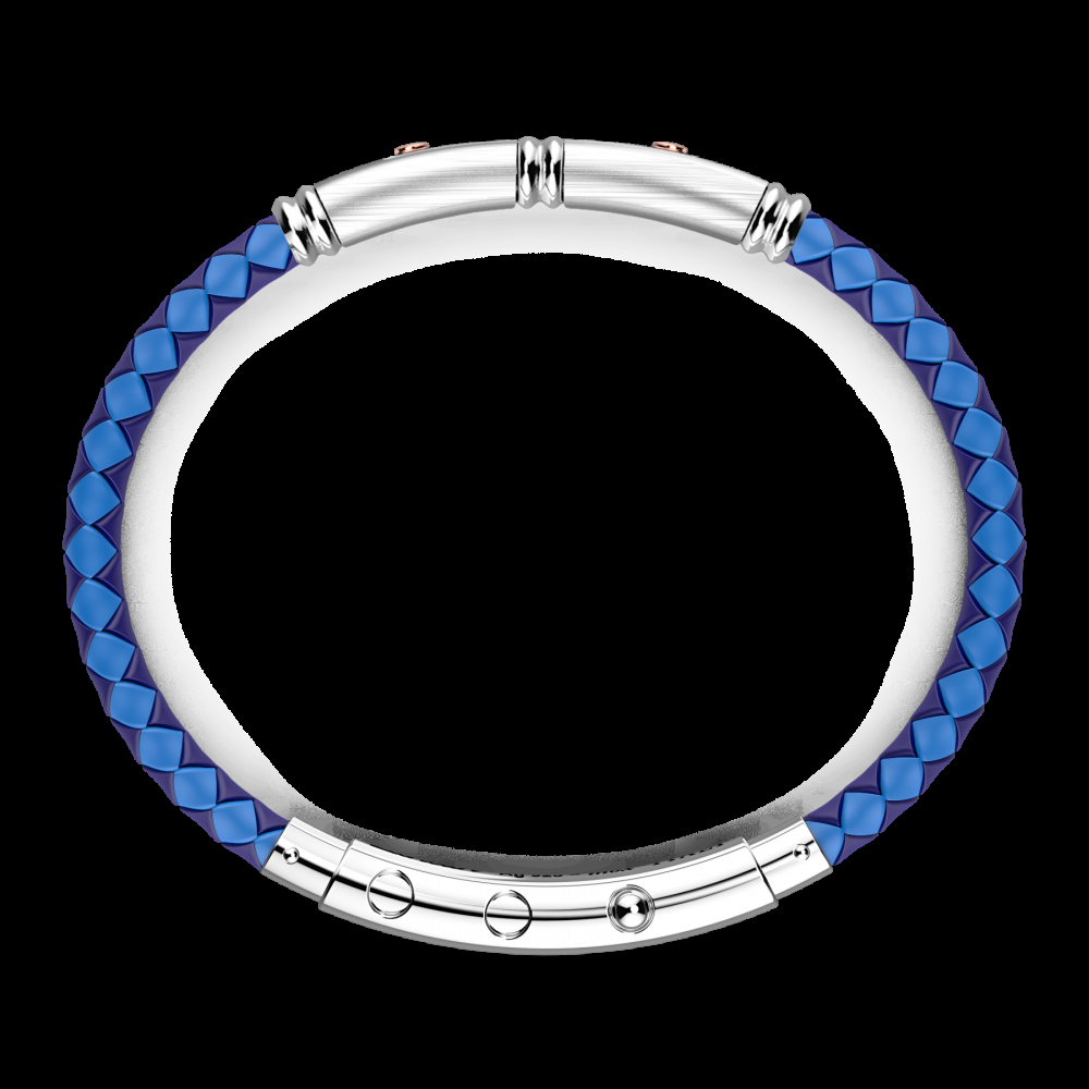 Zancan Bracciale Zancan in silicone nero con targa in argento e dettagli in oro rosa Presa