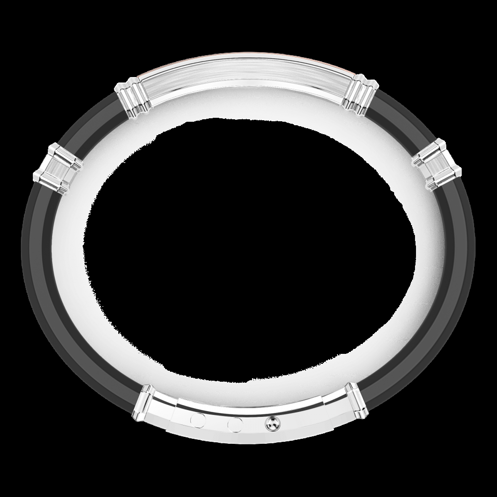 Zancan Bracciale Zancan in silicone nero con targa in argento e dettagli in oro rosa Hotsell
