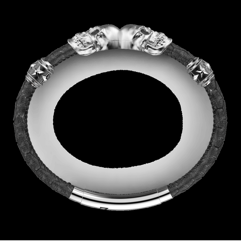 Zancan Bracciale Zancan in pelle con teschi In Saldo