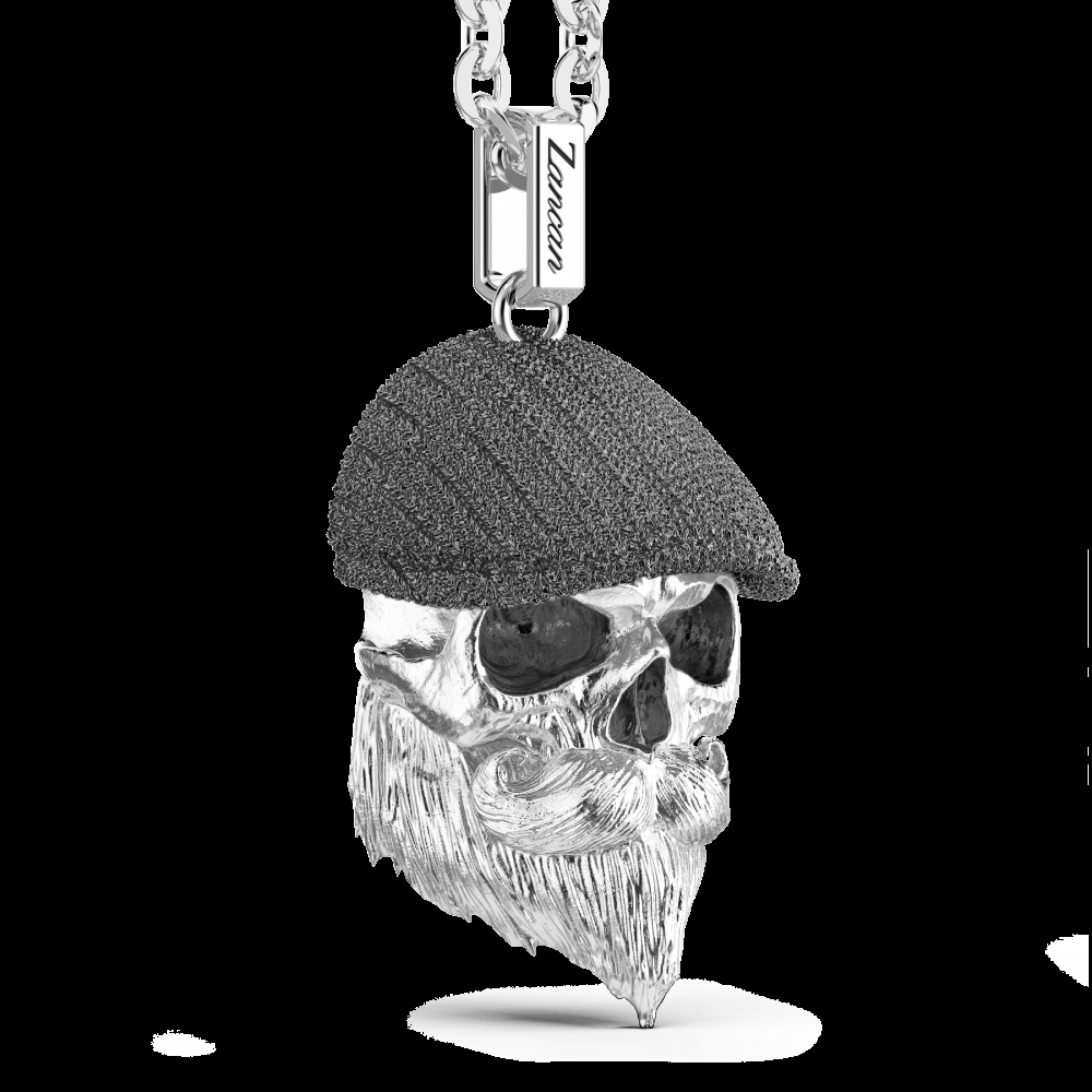 Zancan Collana Zancan in argento con pendente a teschio con coppola Nuova
