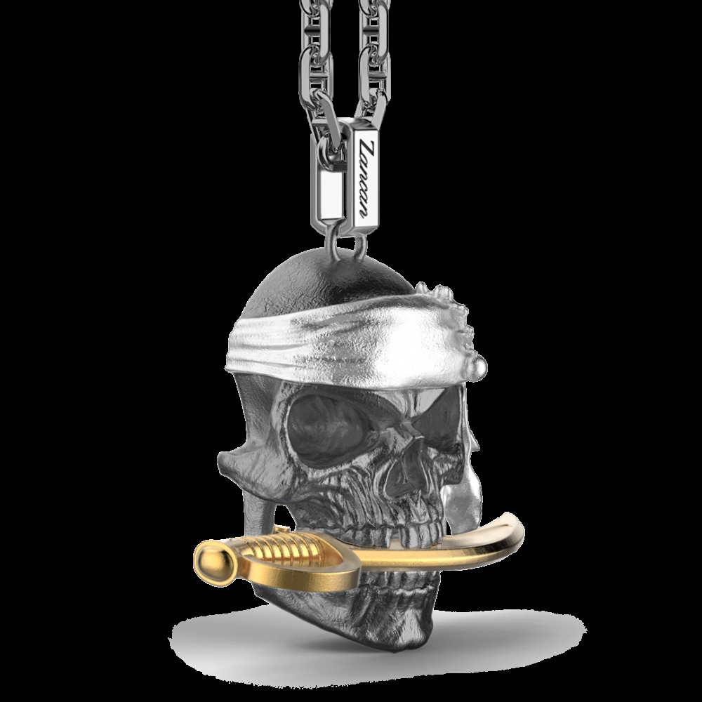 Zancan Collana Zancan in argento con pendente a teschio pirata Italia