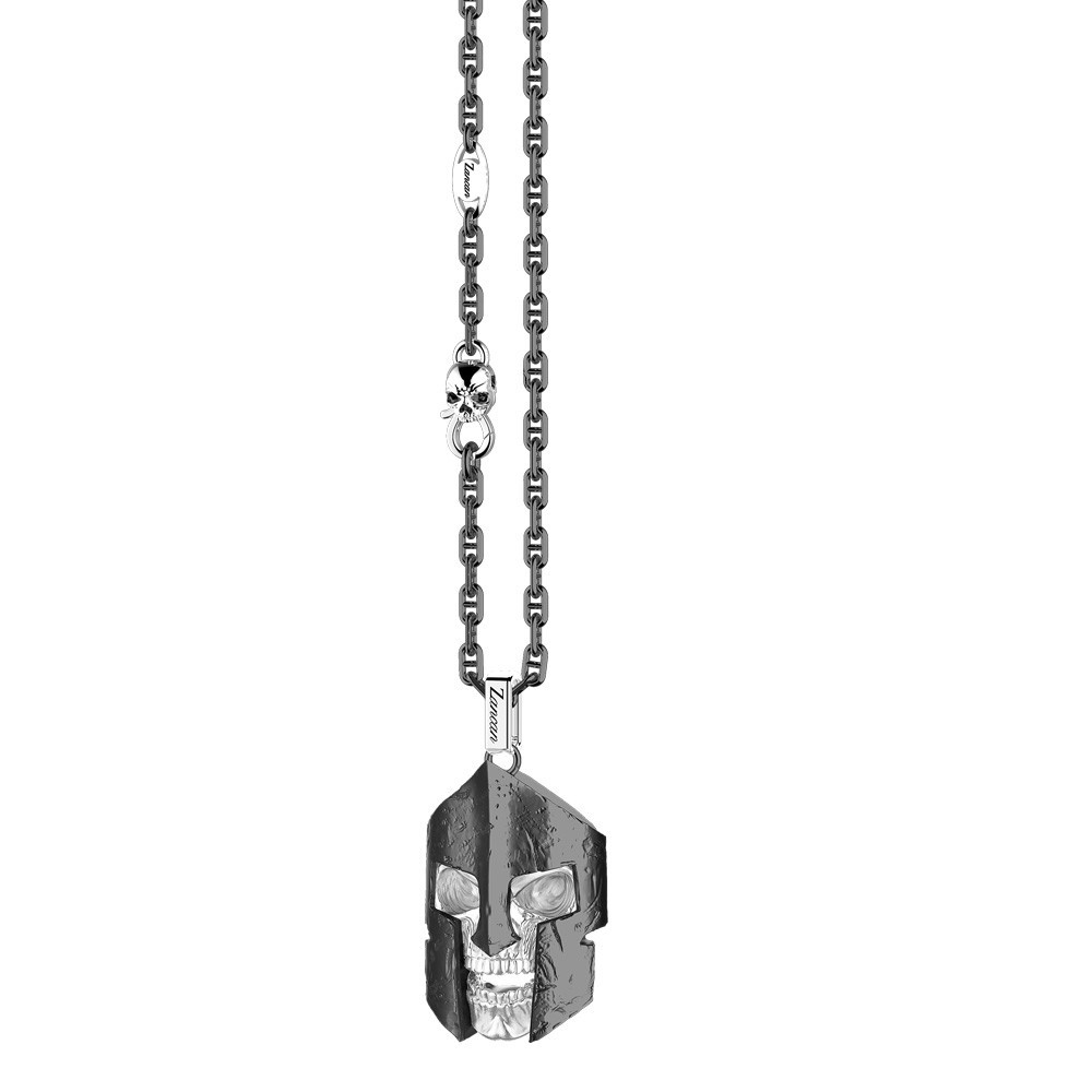 Zancan Collana Zancan in argento con pendente a teschio spartano In Linea