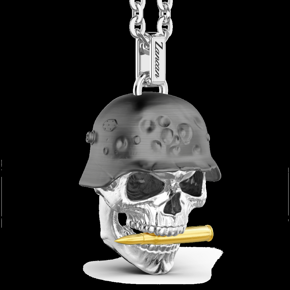 Zancan Collana Zancan in argento con pendente a teschio militare Vendita