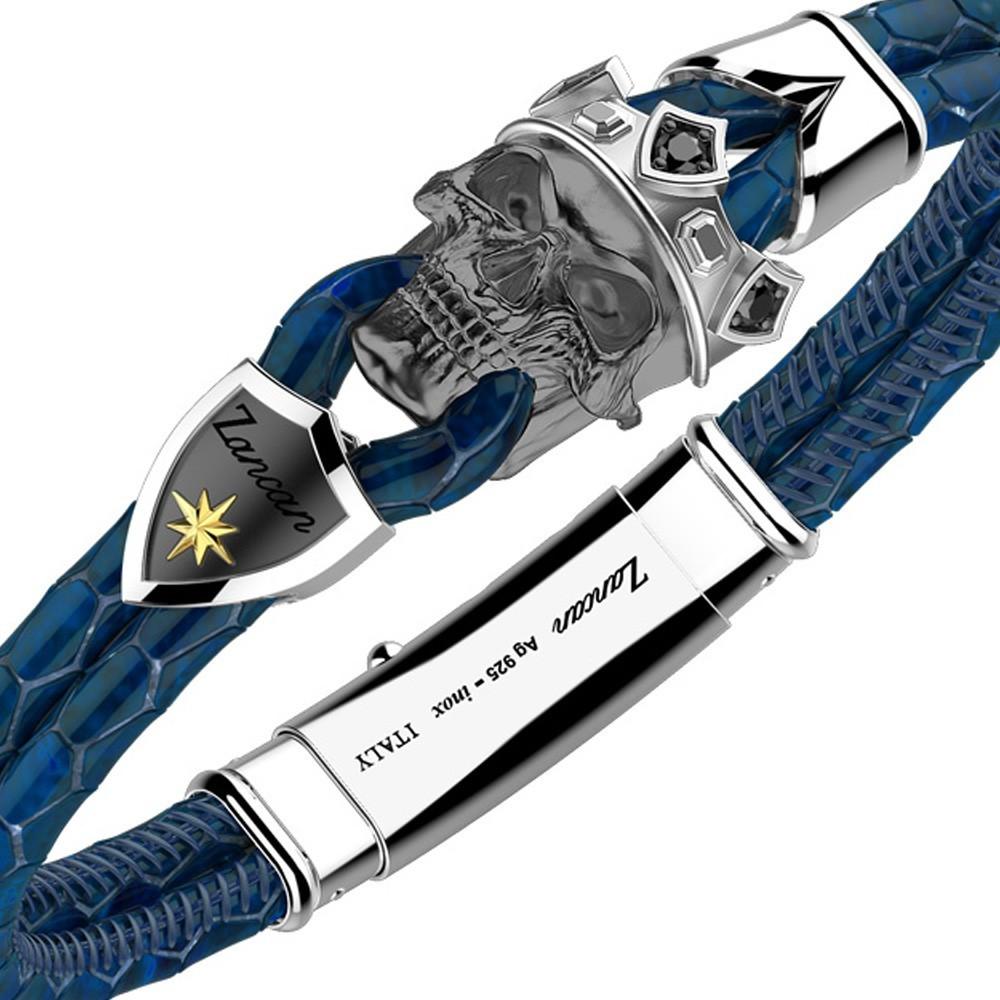 Zancan Bracciale Zancan in pelle di con teschio incoronato Promozione