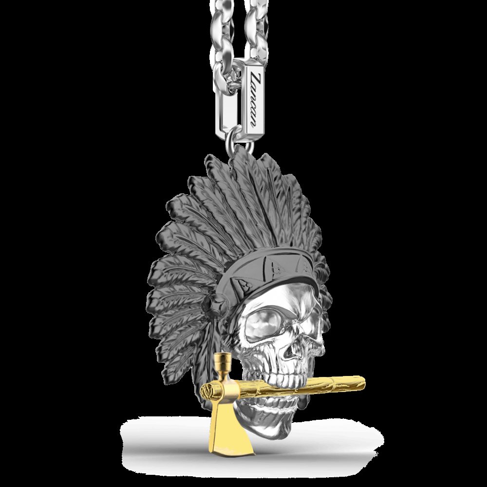 Zancan Collana Zancan in argento con pendente a teschio nativo americano Soddisfazione Garantita