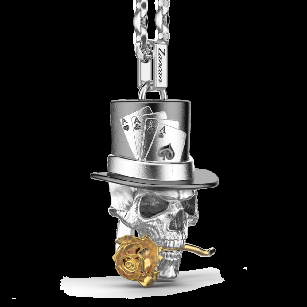 Zancan Collana Zancan in argento con pendente a teschio prestigiatore Promozione Limitata