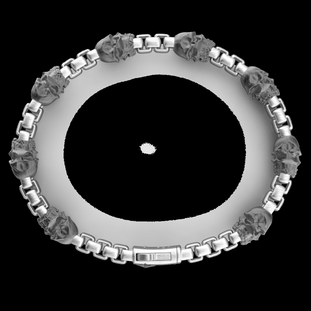 Zancan Bracciale a maglia Zancan in argento con teschi Fino Al -60%