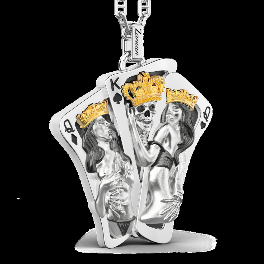 Zancan Collana Zancan in argento con pendente a carte da gioco Affare Del Giorno