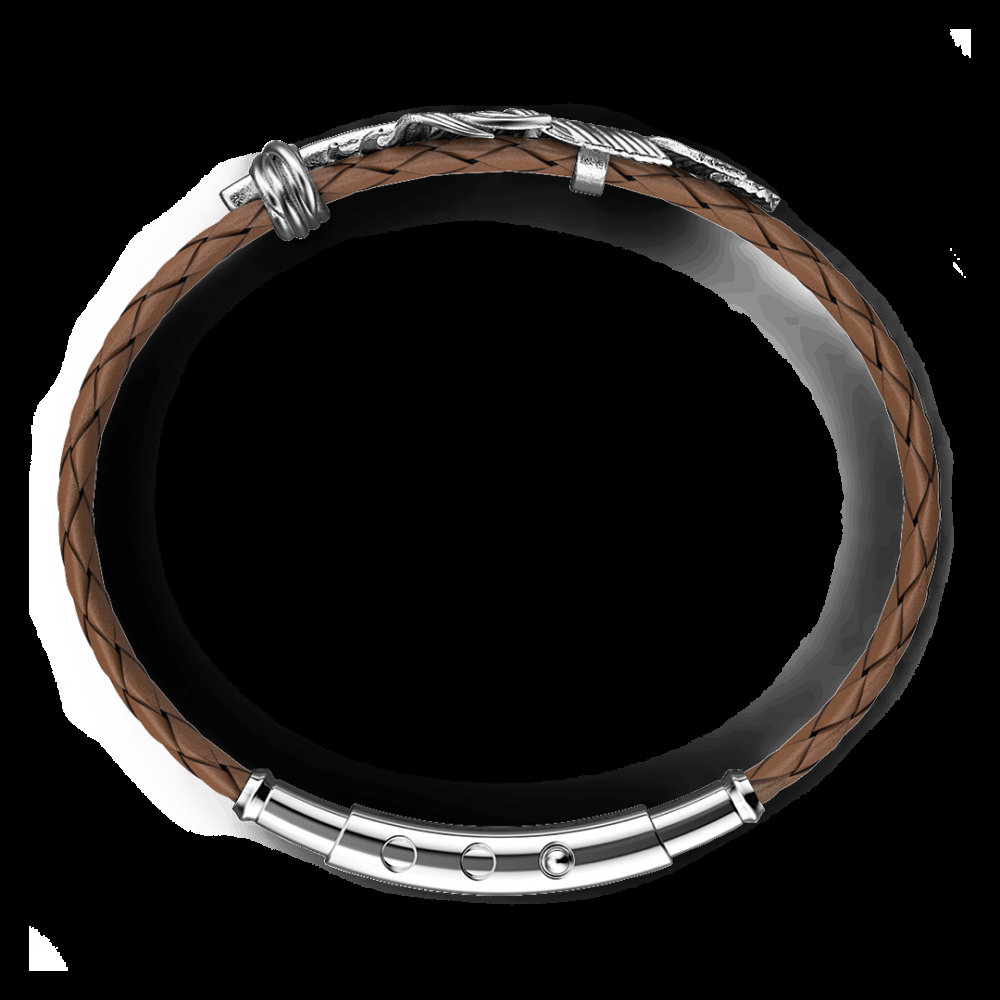 Zancan Bracciale Zancan in argento e pelle con piuma Vendita Economica