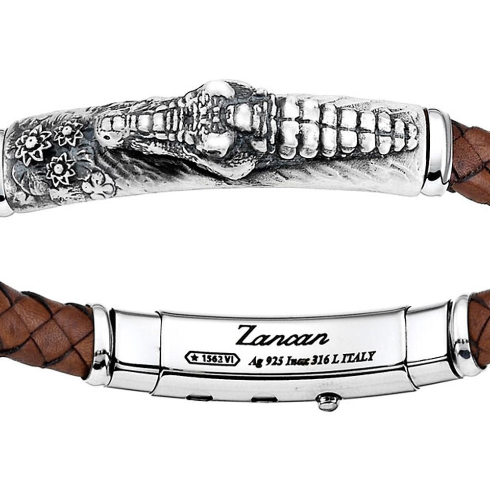 Zancan Bracciale Zancan in pelle ed argento con alligatore Negozio