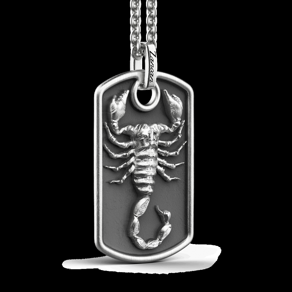 Zancan Collana Zancan in argento con scorpione su pendente a targa Vendite Flash
