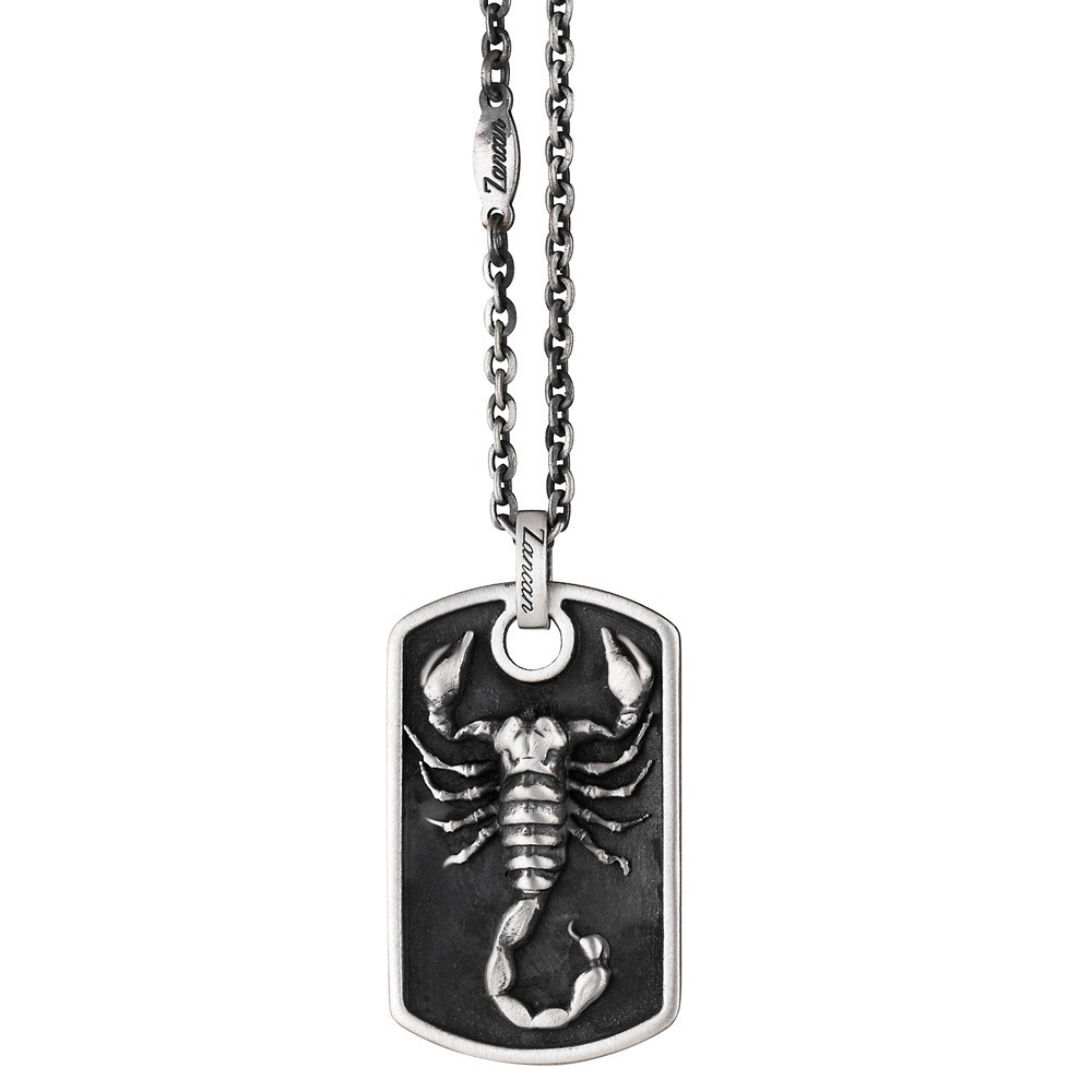 Zancan Collana Zancan in argento con scorpione su pendente a targa Vendite Flash