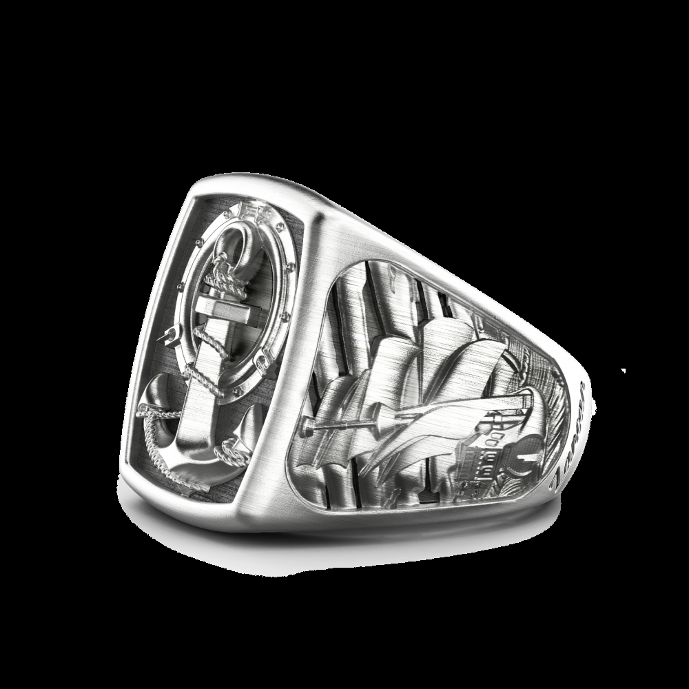 Zancan Anello Zancan in argento con ancora Negozio