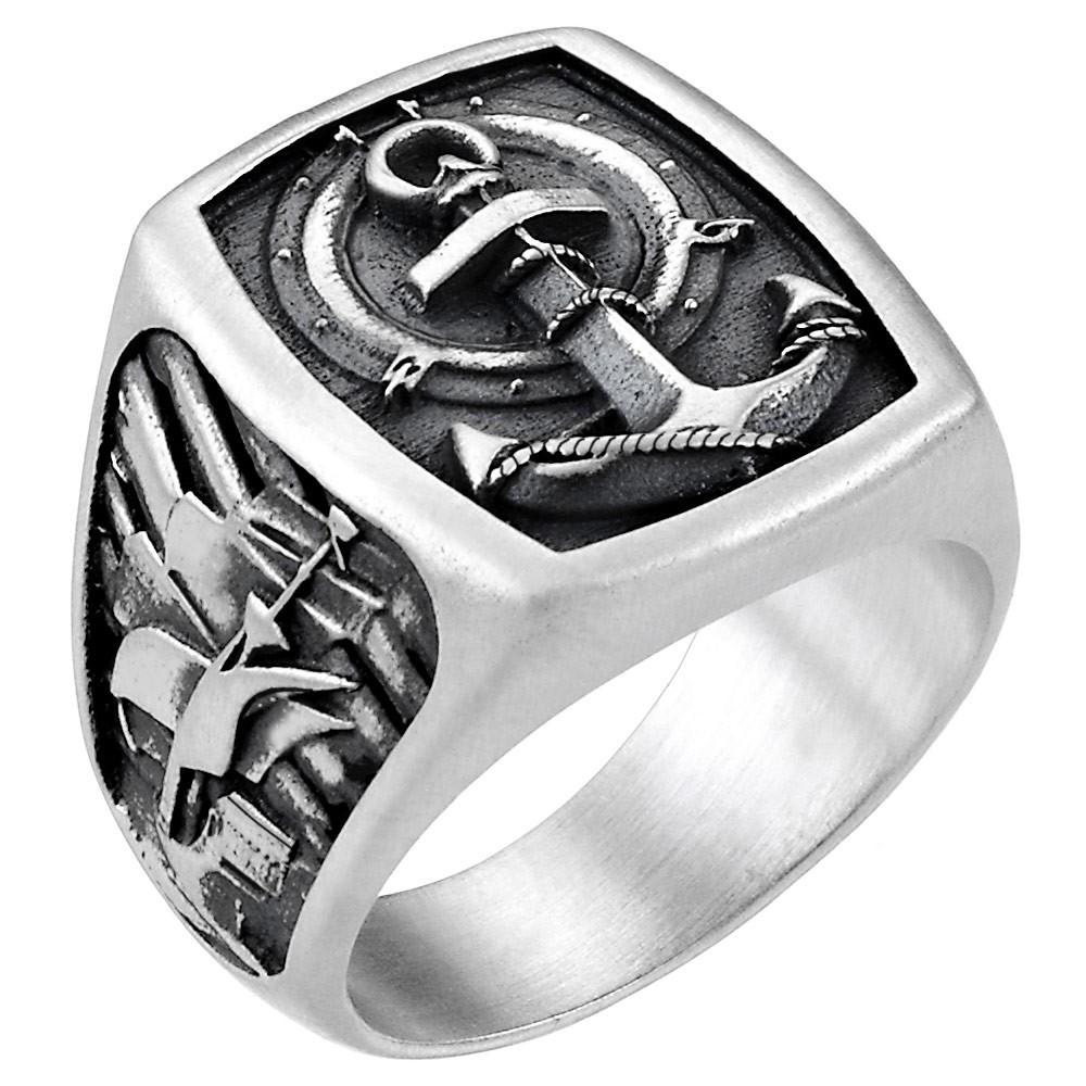 Zancan Anello Zancan in argento con ancora Negozio