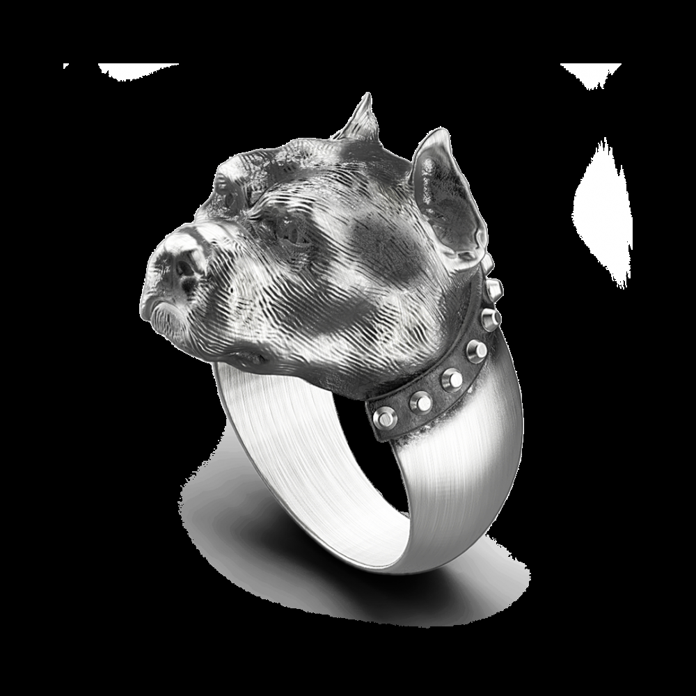 Zancan Anello Zancan pitbull in argento con finitura vintage Sconto di tempo limitato