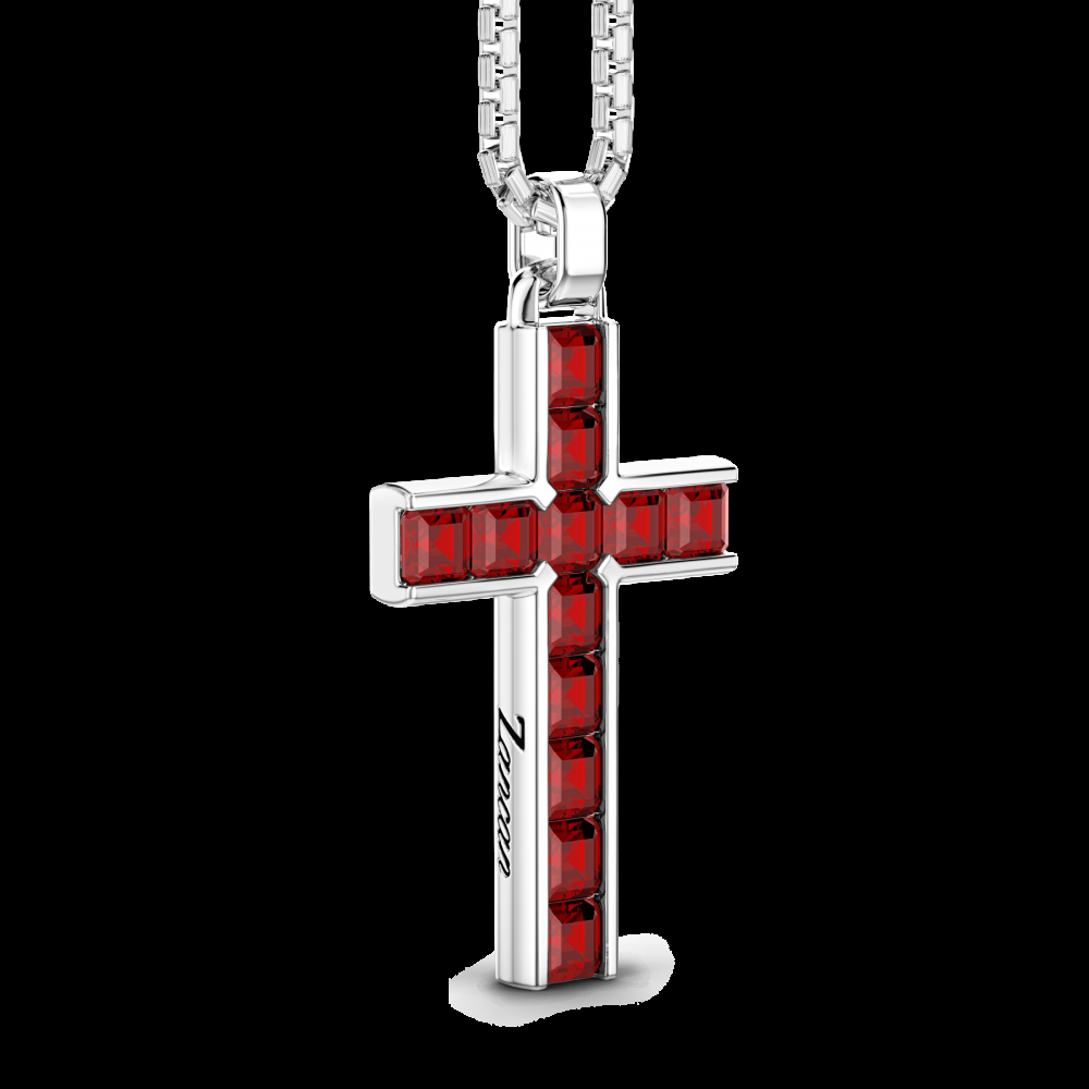 Zancan Collana Zancan in argento con pendente a croce e pietre naturali Qualità Garantita