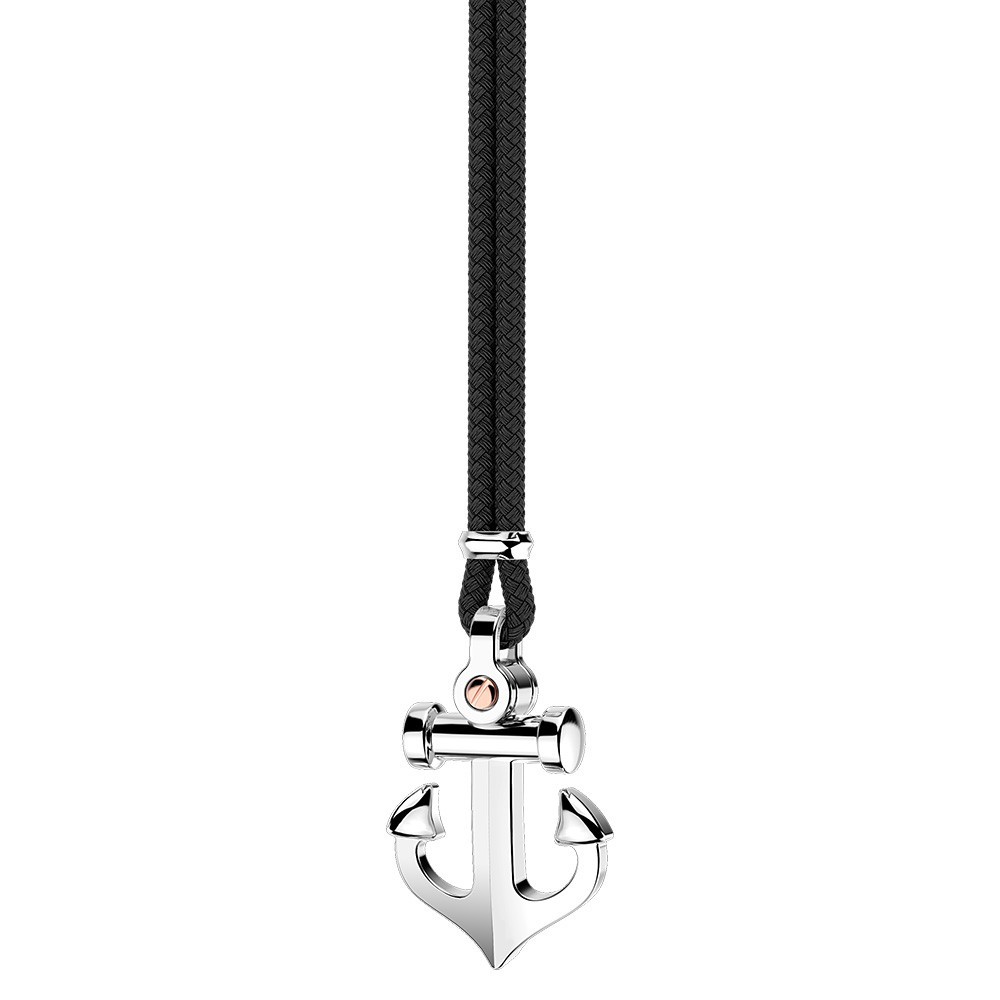 Zancan Collana Zancan in kevlar con pendente ad ancora in argento Offerte stagionali