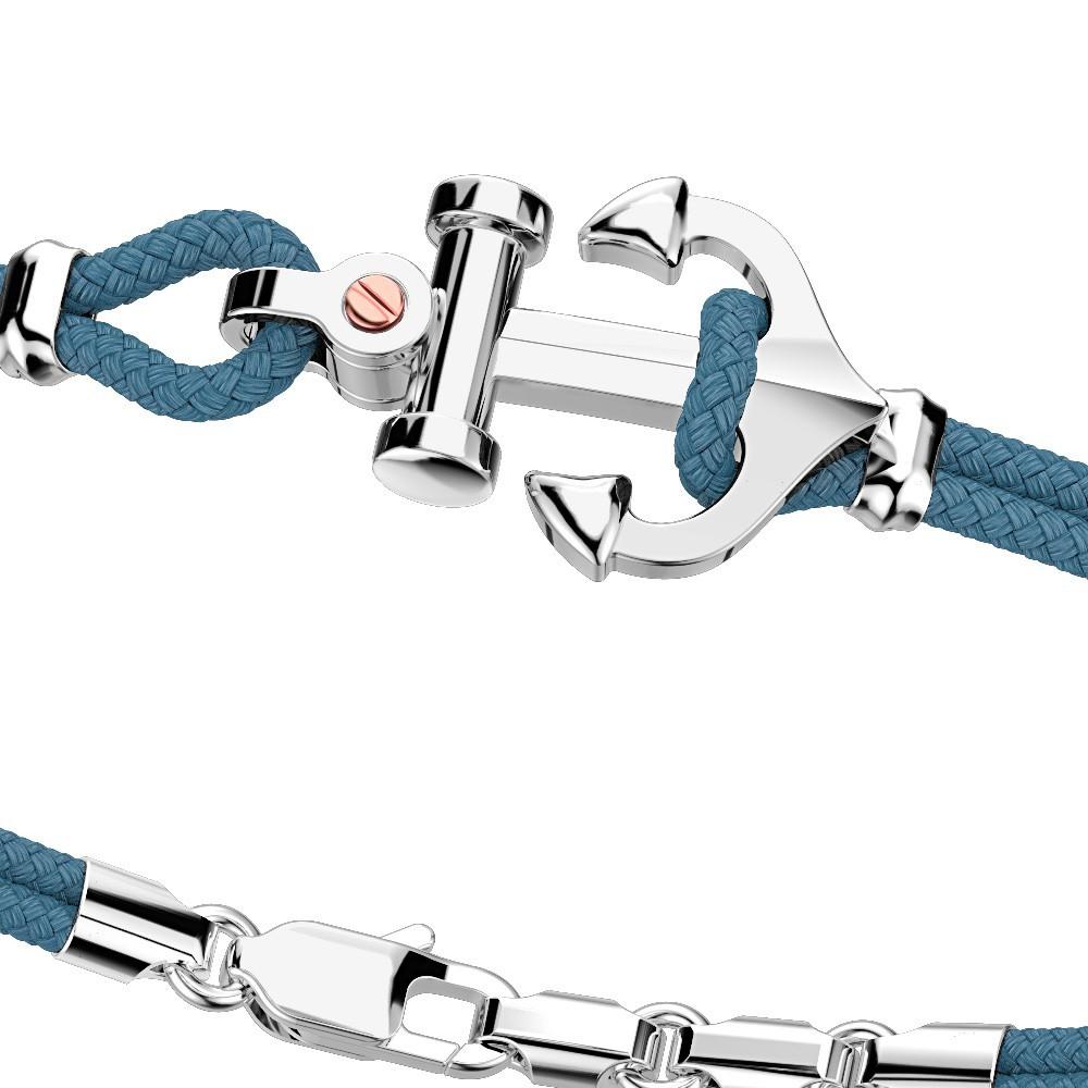 Zancan Bracciale Zancan in kevlar con ancora in argento e vite in oro rosa Comprane uno, ottenene uno gratis
