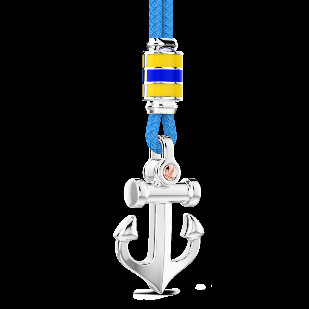 Zancan Collana Zancan in kevlar con pendente ad ancora in argento Enormi risparmi