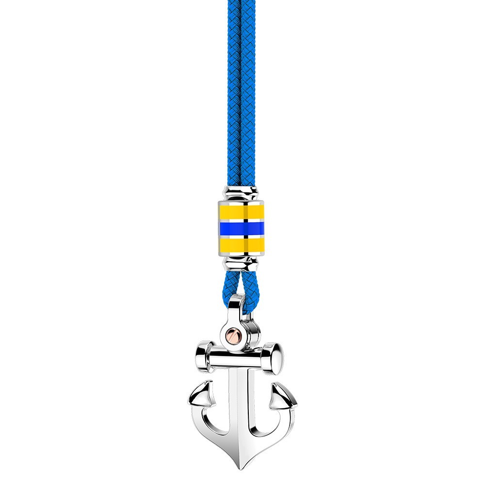 Zancan Collana Zancan in kevlar con pendente ad ancora in argento Enormi risparmi