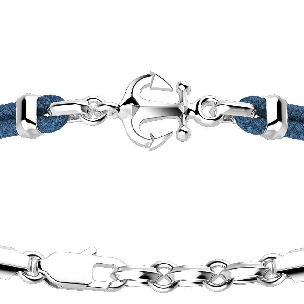 Zancan Bracciale Zancan in kevlar con ancora in argento Ritorno libero