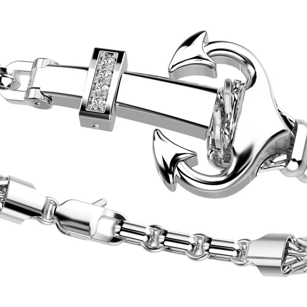 Zancan Bracciale Zancan con ancora in argento e pietre Ultimo giorno