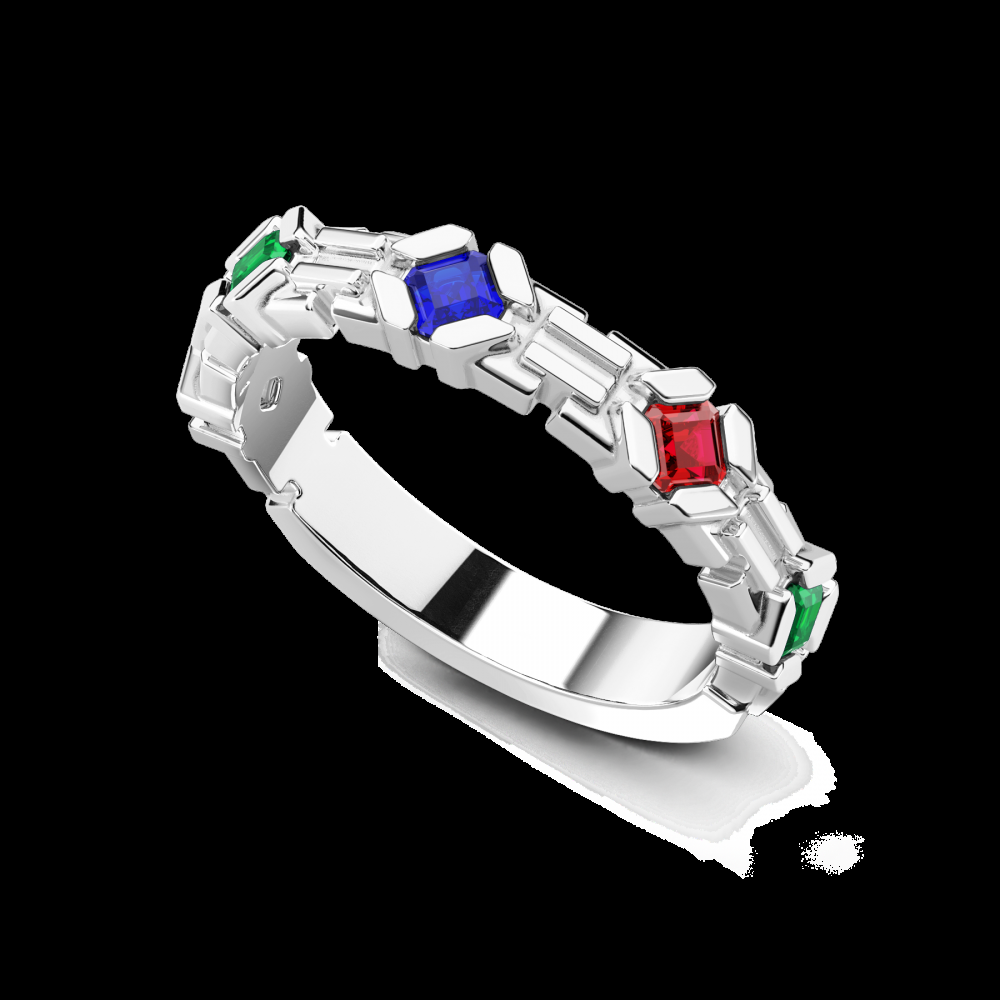 Zancan Anello a fascia Zancan in argento e pietre naturali Duty-free