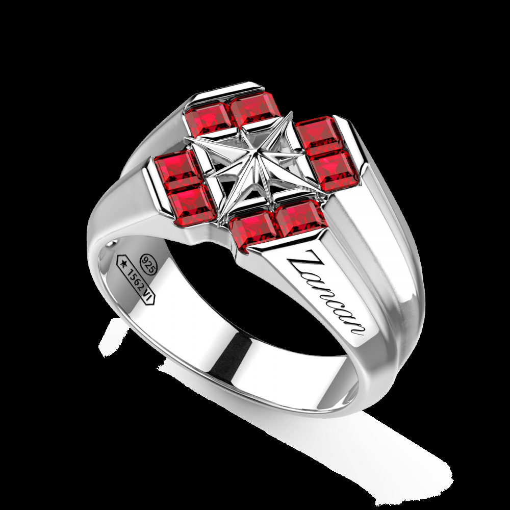 Zancan Anello chevalier Zancan in argento e pietre naturali Italia