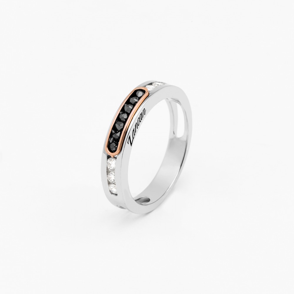 Zancan Anello Zancan in oro bianco e rosa con diamanti