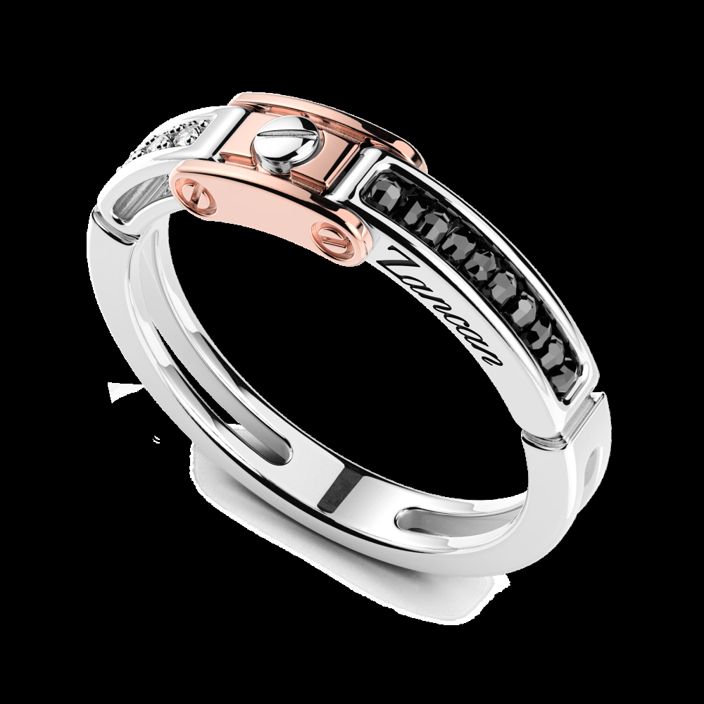 Zancan Anello Zancan in oro bianco e rosa con diamanti Prezzo Ridotto