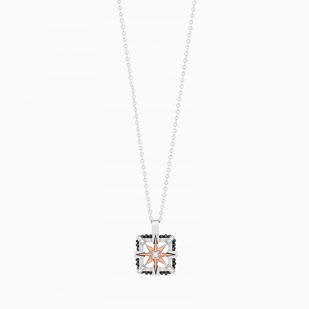 Zancan Collana Zancan in oro bianco con iconica rosa dei venti Sottocosto
