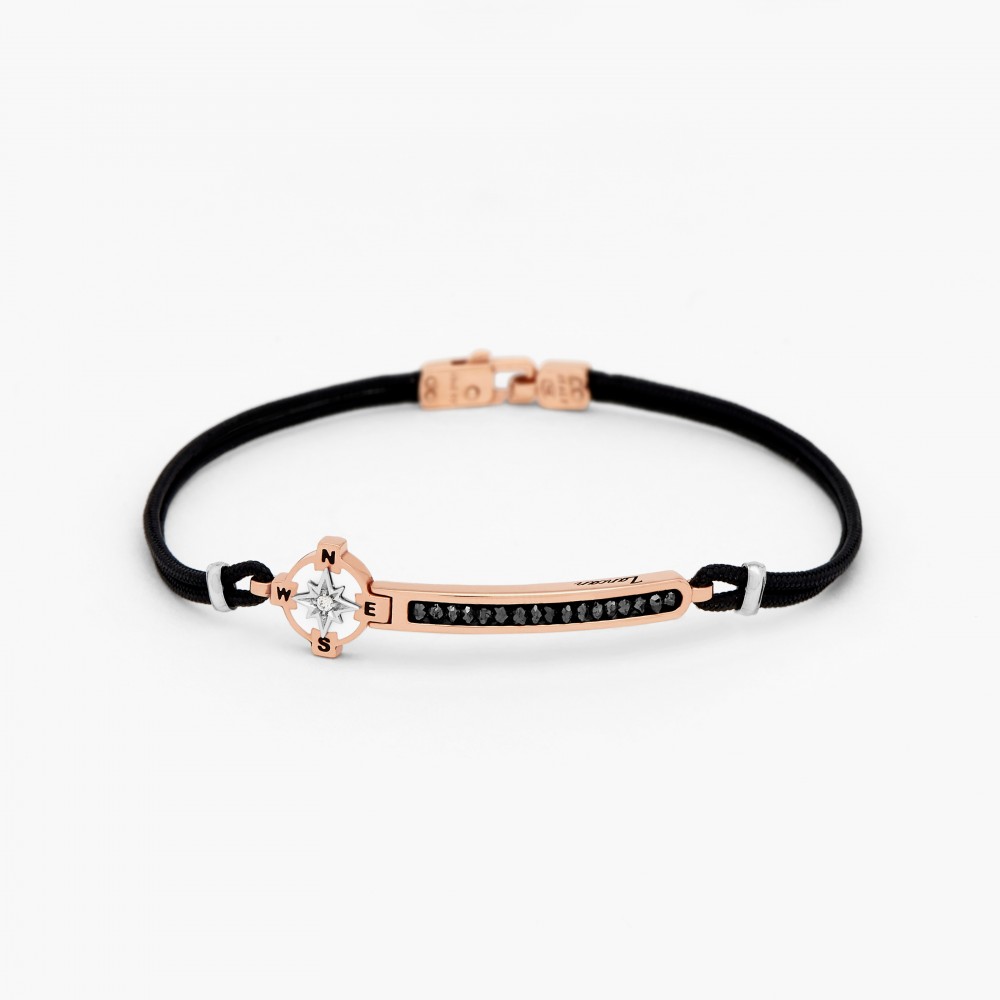 Zancan Bracciale Zancan in oro bianco con diamanti e kevlar Saldi