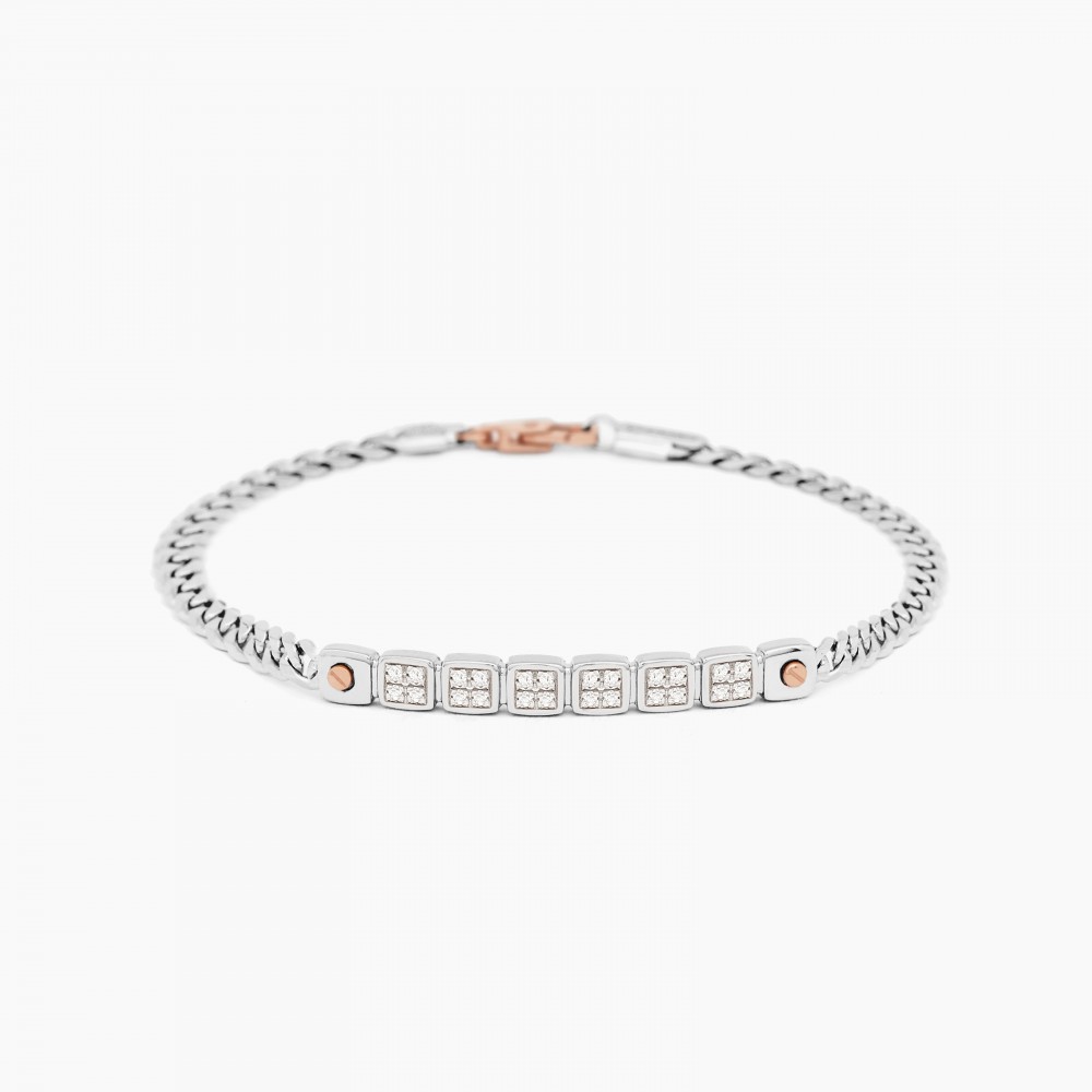 Zancan Bracciale Zancan in oro bianco con diamanti Offerta natalizia