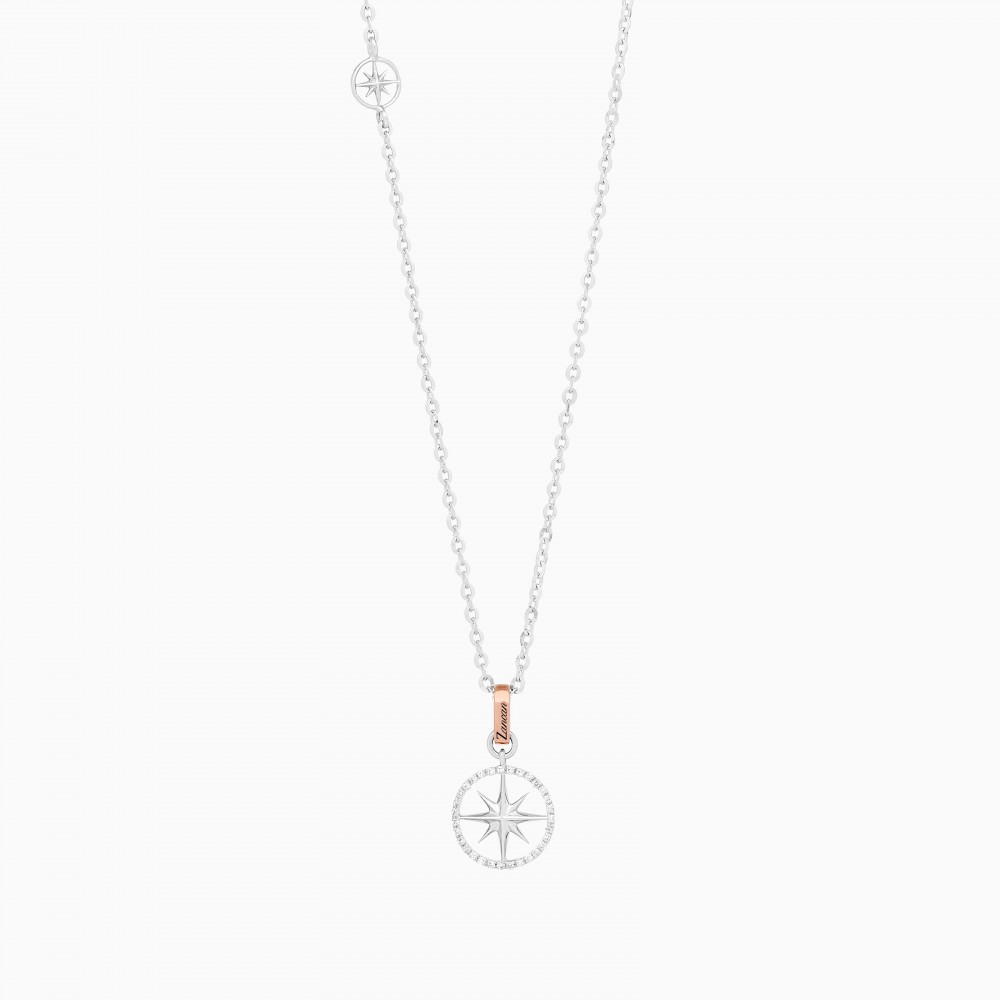 Zancan Collana zancan in oro con pendente rosa dei venti e diamanti Offerta per la Festa della Mamma