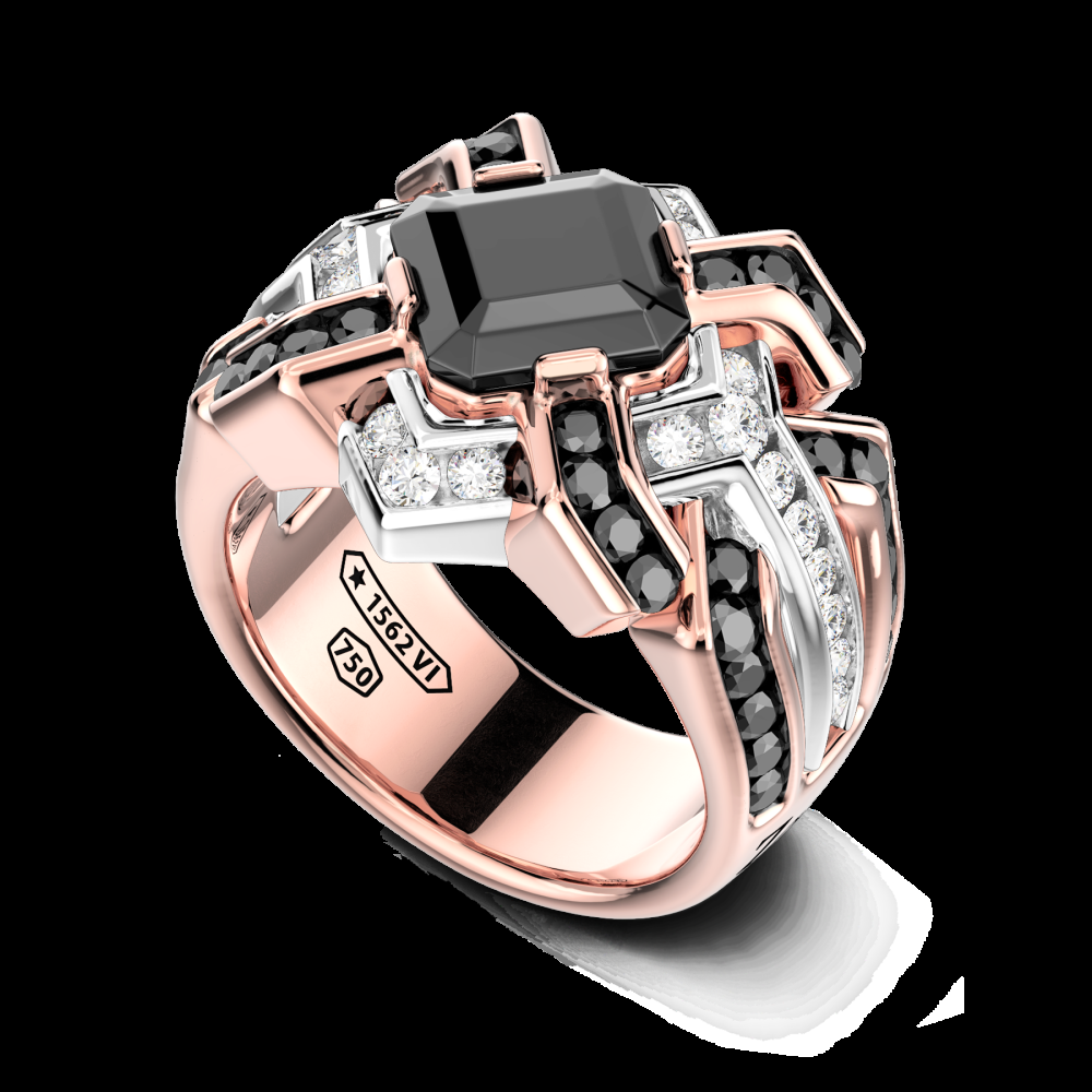 Zancan Anello Zancan in oro 18kt con diamante nero Lightning offer