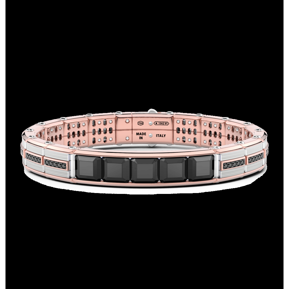 Zancan Bracciale Zancan in oro 18kt con diamanti neri Ritorno libero