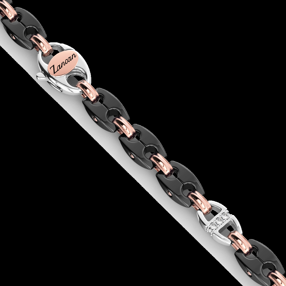 Zancan Collana Zancan in oro 18kt ceramica nera e diamanti Only for today