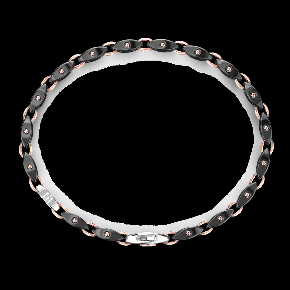 Zancan Bracciale Zancan in oro 18kt e ceramica nera Esporta salva