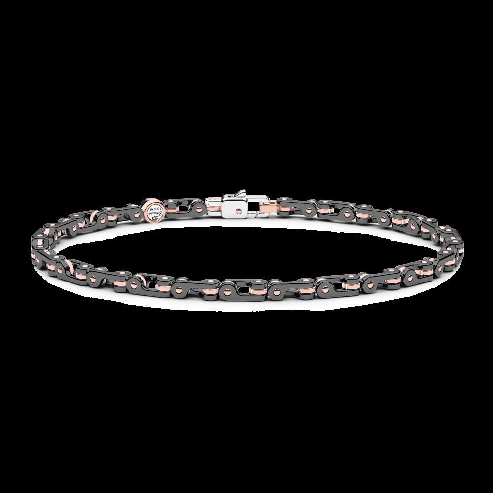 Zancan Bracciale Zancan in oro 18kt e ceramica nera In Linea