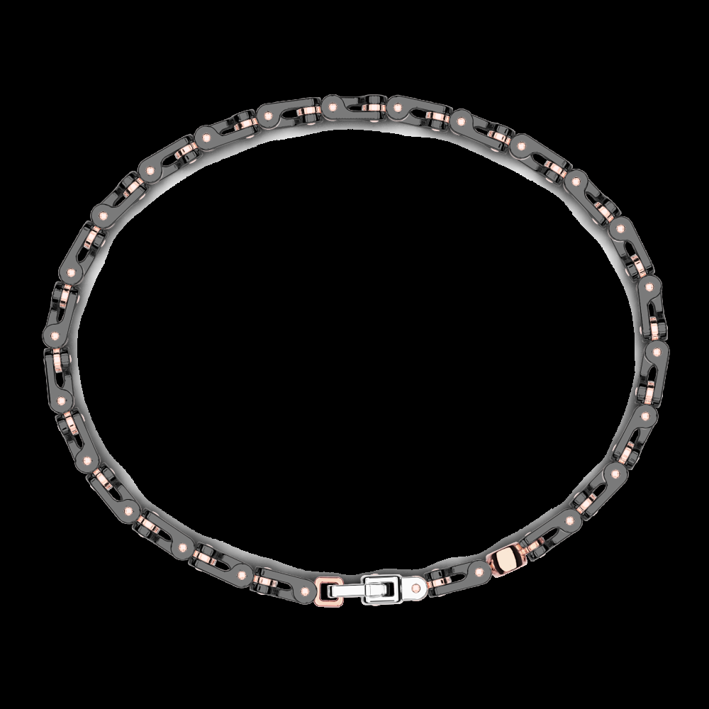 Zancan Bracciale Zancan in oro 18kt e ceramica nera In Linea