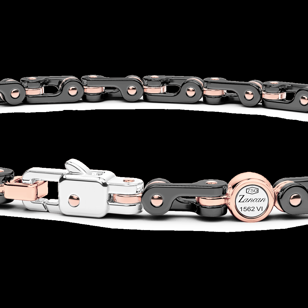 Zancan Bracciale Zancan in oro 18kt e ceramica nera In Linea