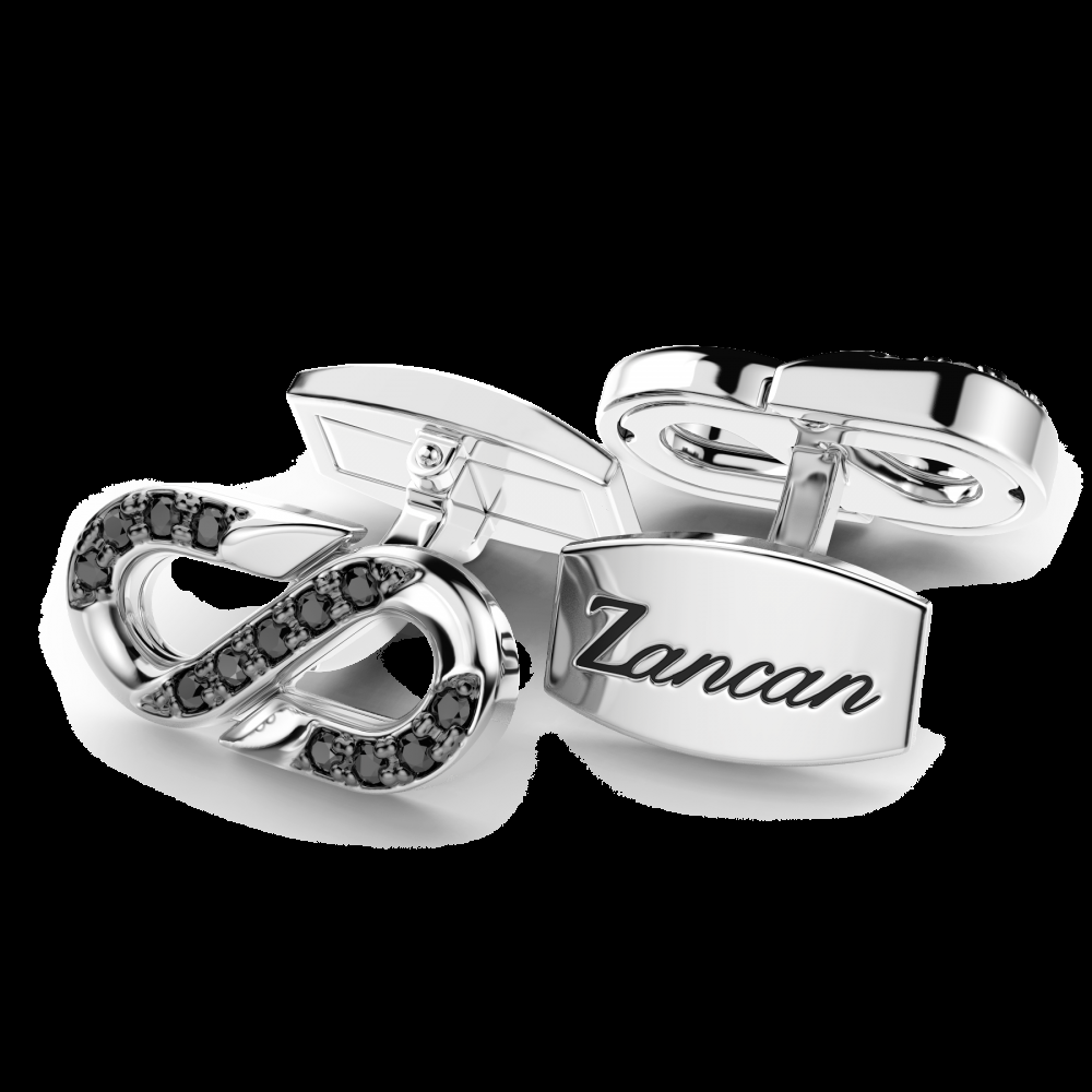 Zancan Gemelli Zancan in argento con pietre nere Offerta migliore