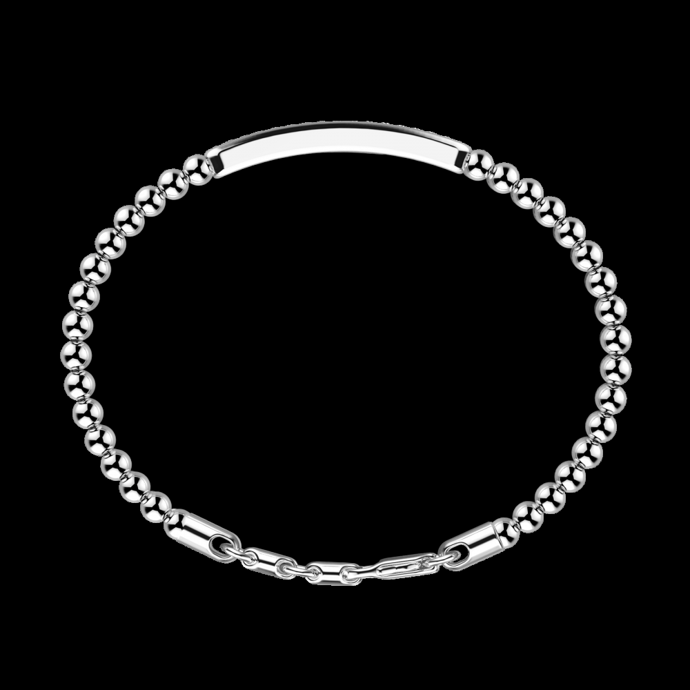 Zancan Bracciale Zancan morbido con sfere in argento e targa con pietre Prezzo basso