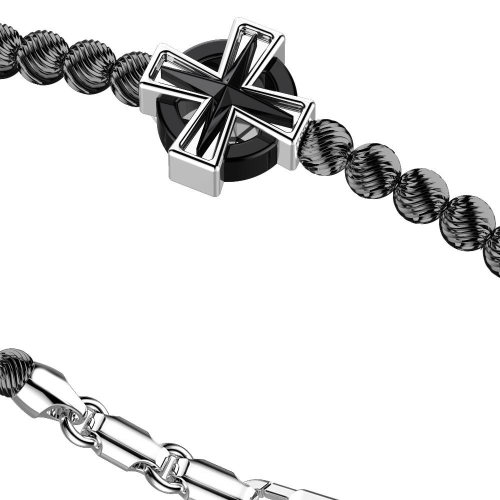 Zancan Bracciale Zancan in argento a sfere con croce greca ACQUISTA ORA