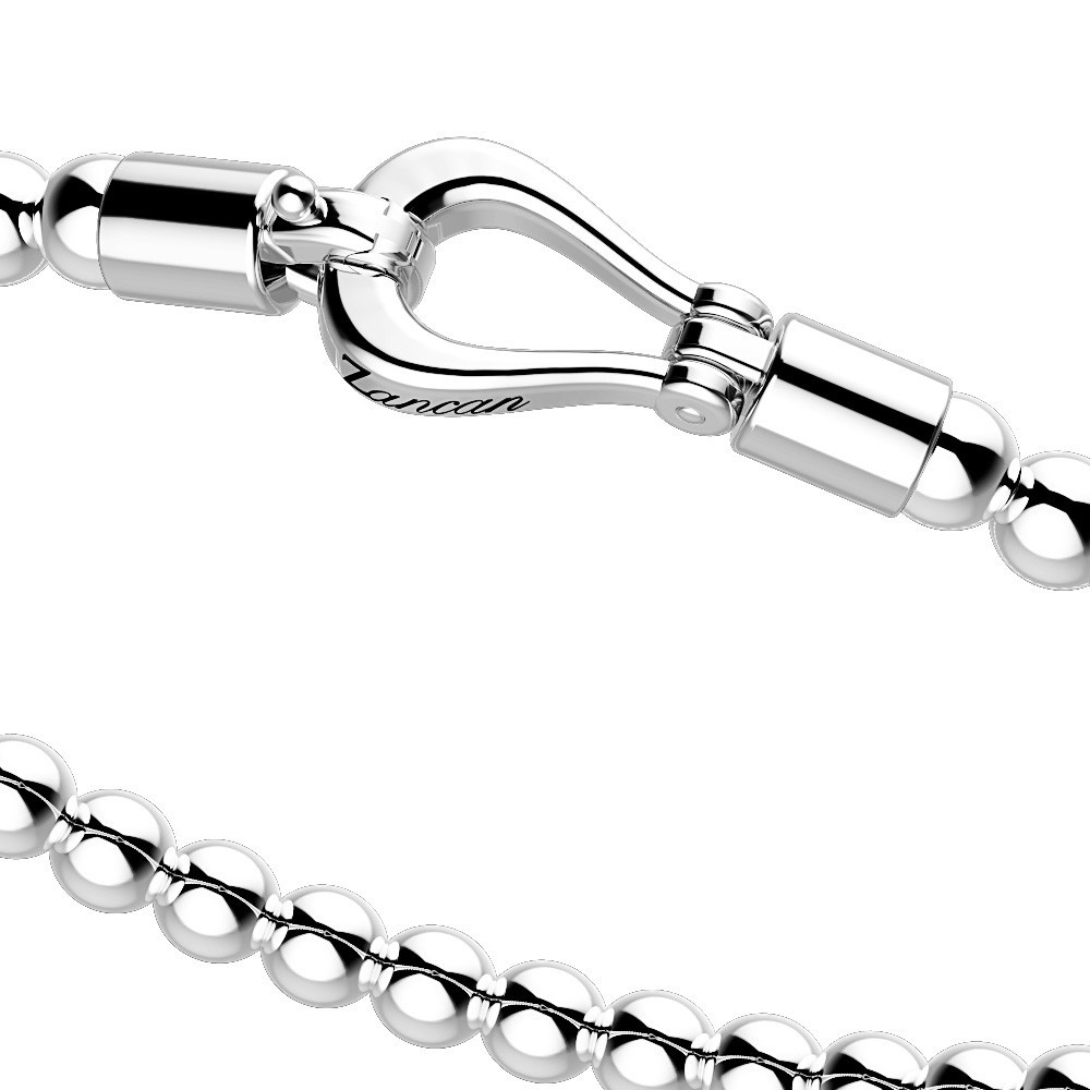 Zancan Bracciale Zancan in argento a sfere con chiusura moschettone Discount Store per i nuovi prodotti