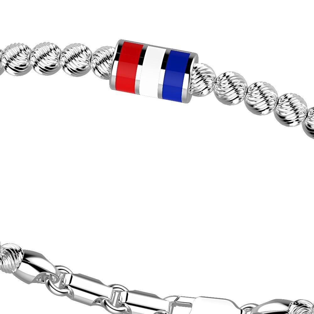 Zancan Bracciale Zancan in argento a sfere con bandiera nautica Trasporto libero internazionale